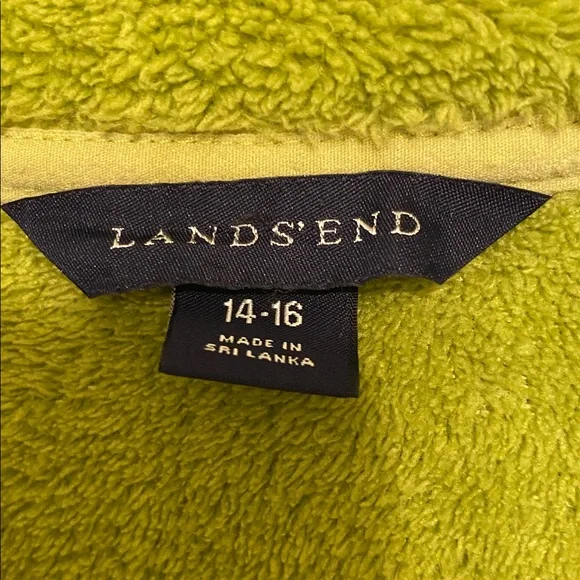 Lands End lime green Teddy Jacket, pre-owned in good shape - Picture 2 of 9